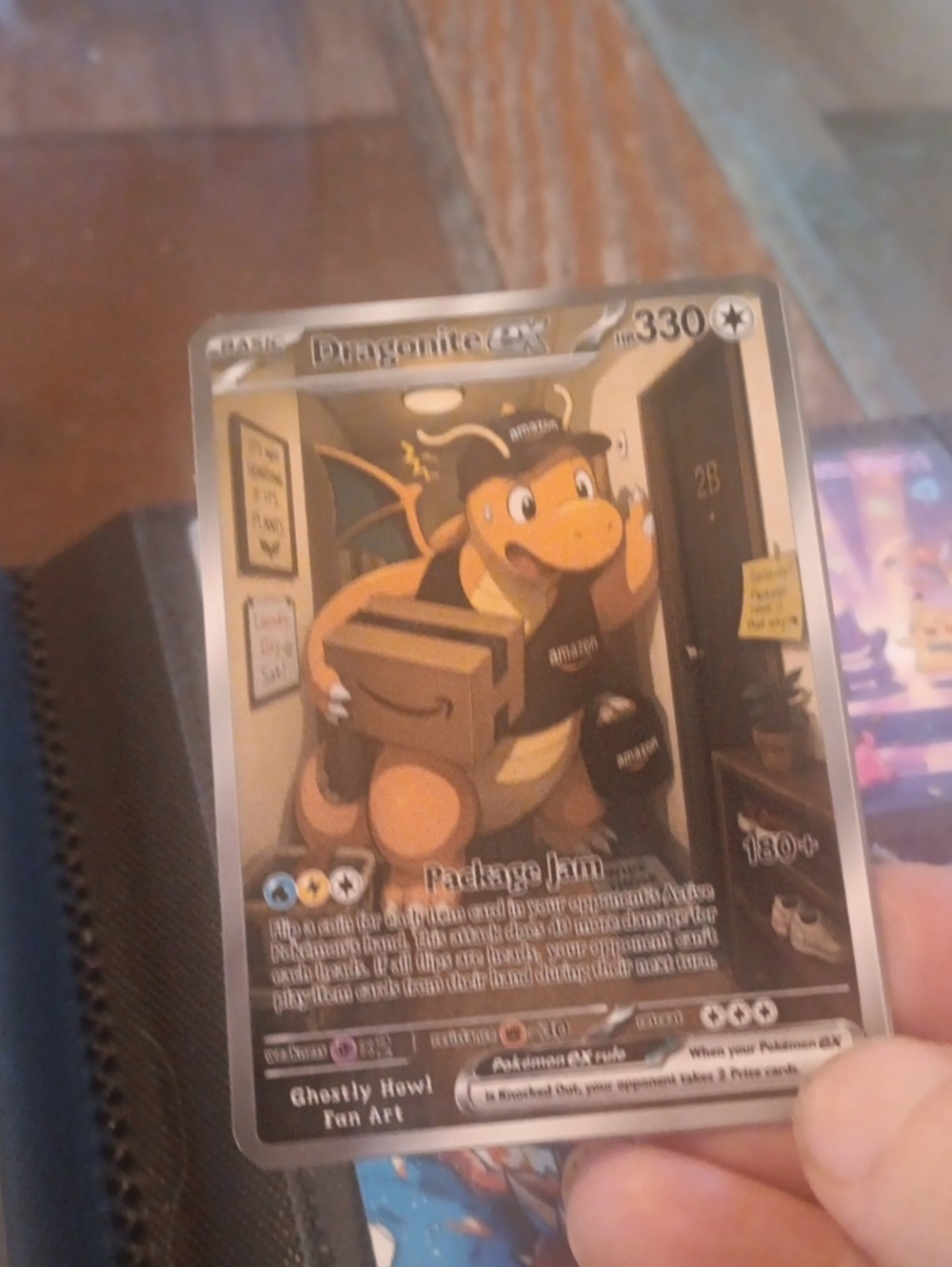Pokemon Dragonite EX Card - Orange and Brown Artwork